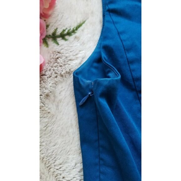 The Limited Blue Sleeveless Cotton Pencil Sheath Dress Size 2 - Picture 8 of 11